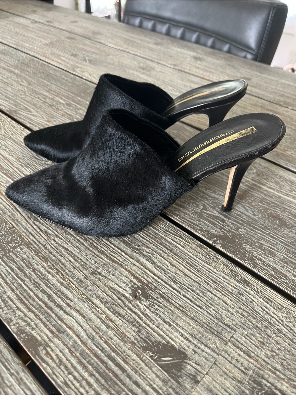 Pony black mules, size EU39.